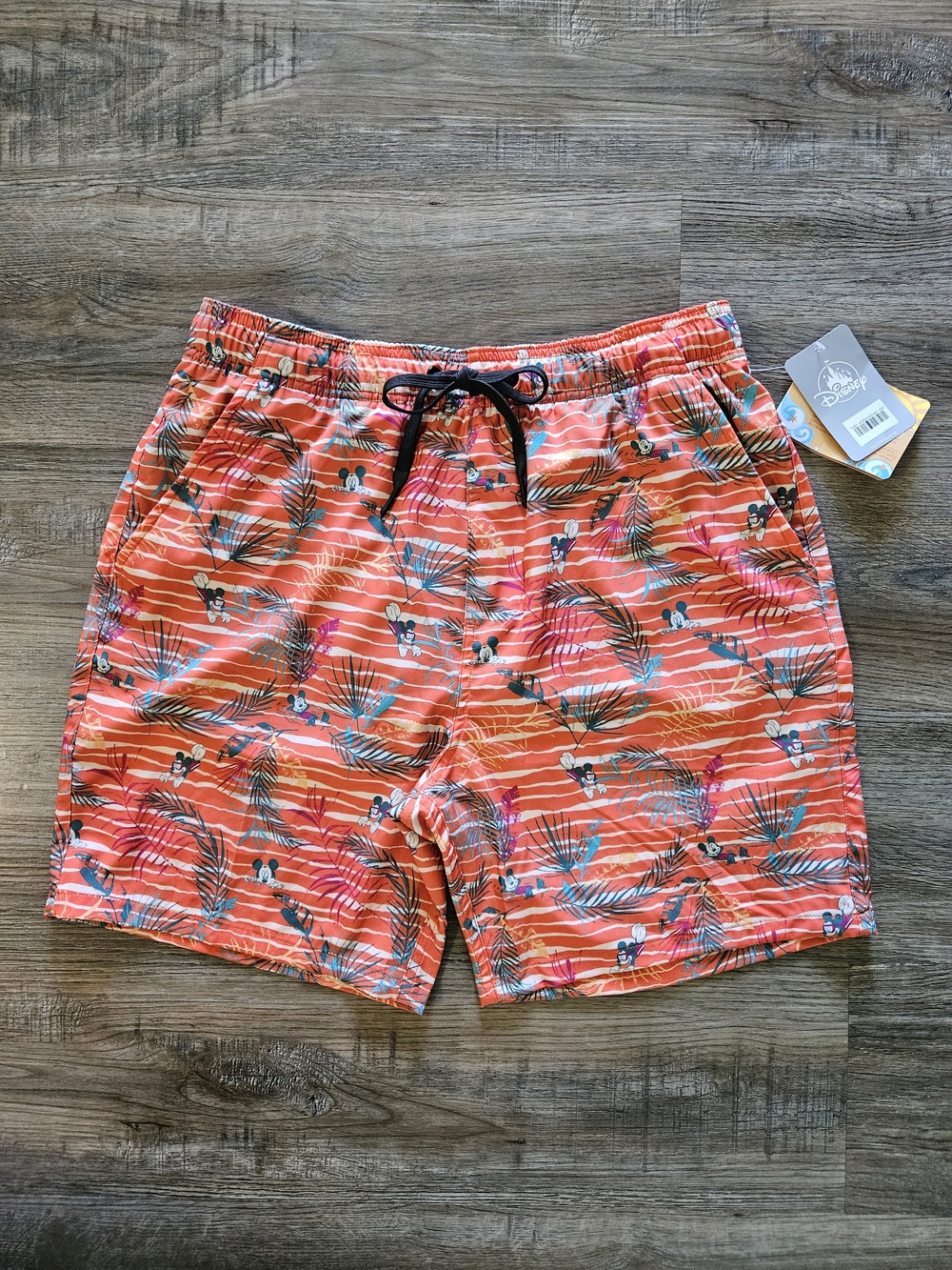 Disney's Scuba Mickey Mouse Men’s Tropical Print Swim Trunks